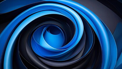 abstract flowing blue and black wave shapes with motion and depth