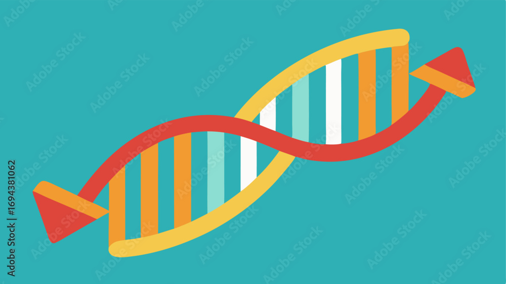 Poster dna strand and targeting vector a simple illustration showing a bright doublehelix dna strand with a