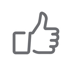 Hand gesture thumbs up line icon.