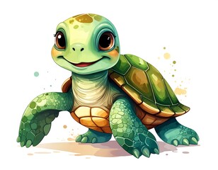 Obraz premium Cute cartoon turtle
