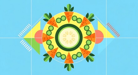 Veggie Mandala Healthy Food Design.