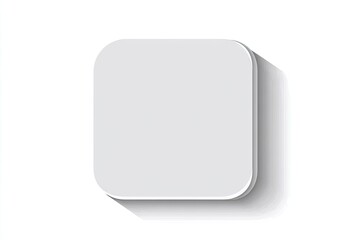 Blank square button with shadow effect.
