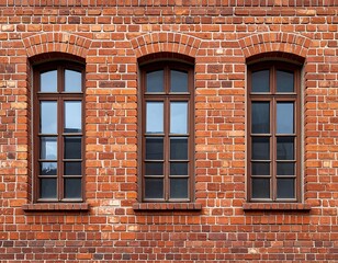 Brick wall with arched windows
