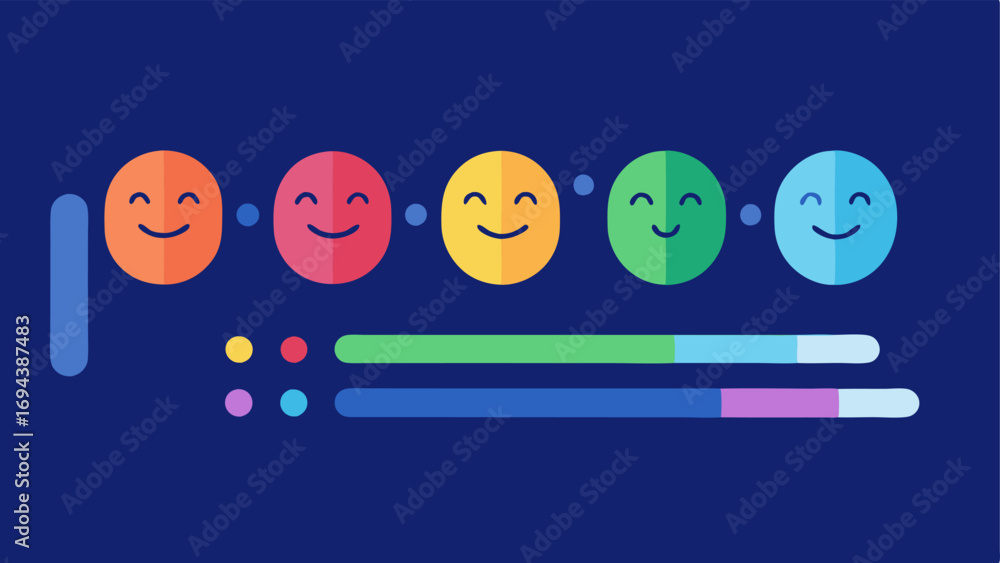 Poster dynamic emotion chart a chart displaying different facial expressions alongside color gradients. use