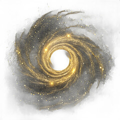 Illustration of golden galaxy isolated on transparent background illustration
