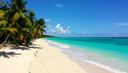 Fototapeta premium Paradise found: a picturesque tropical beach scene with turquoise ocean