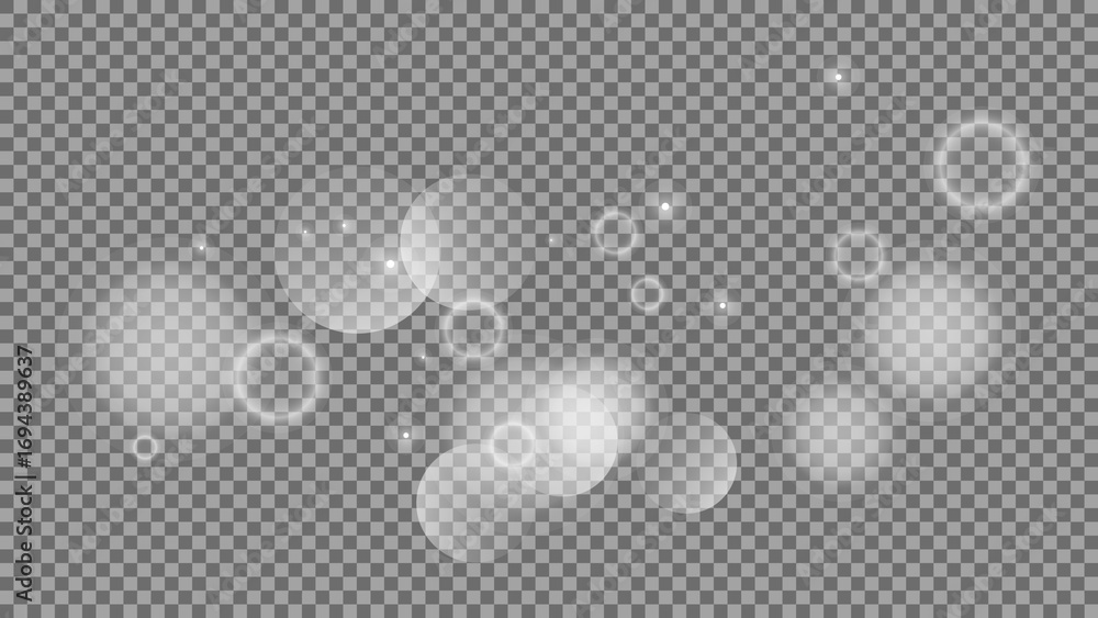 Poster bokeh circles on transparent background