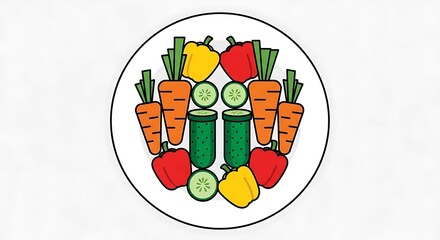 Colorful Veggie Plate with Healthy Snack.