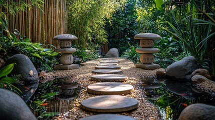 Fototapeta premium Serene Japanese garden path