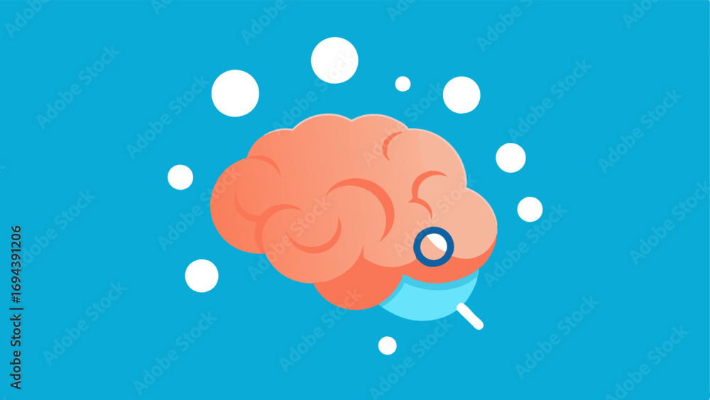 Aufkleber brain and oxygen icon a stylized brain with oxygen bubbles surrounding it symbolizing the infusion o