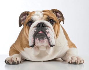 Obraz premium Bulldog portrait against white background