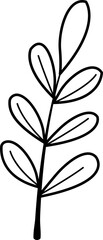 Botanical Tropical Leaf outline hand drawn