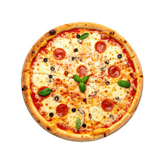  A pizza cutout isolated from above with transparent background