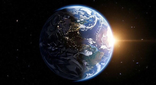 Earth Sunrise Space View. - Powered by Adobe