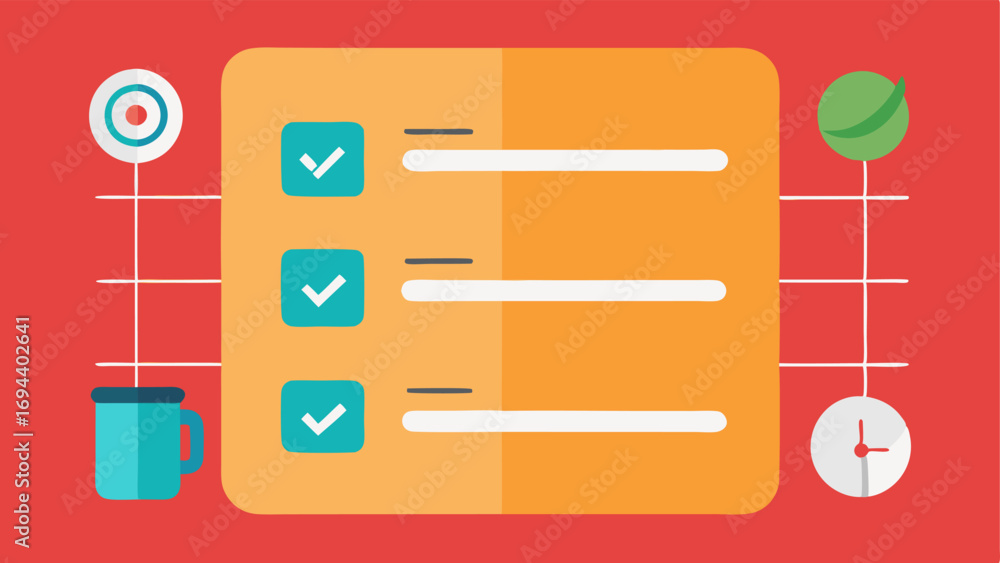 Poster daily goals a checklist layout with tasks for the day including exercise water intake and meal remin