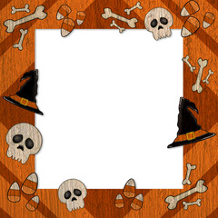 Halloween Skull Bones Candy Frame background 