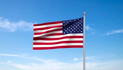 Fototapeta premium american flag on blue sky
