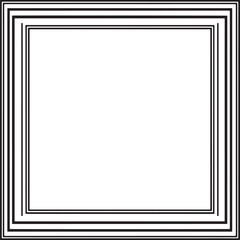 Vector art of square black frame with three borders