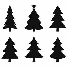 set of christmas tree icons