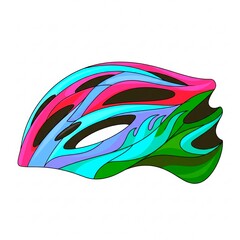Vector illustration of bicycle Helmet on white background