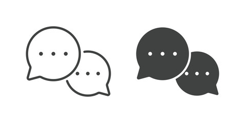 Chatting icon. Line and glyph solid icon. Editable stroke and Perfect pixel isolated on white background. Vector illustration