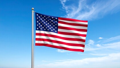 Fototapeta premium american flag on blue sky