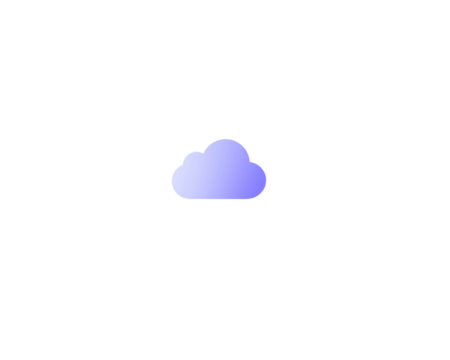 Minimalist gradient cloud icon on a stark black backgroundcloud computing concept