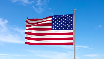Fototapeta premium american flag on blue sky