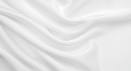 Smooth White Fabric with Gentle Drapes and Folds