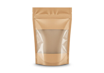 Versatile Kraft pouch with clear window for product display, food packaging, and branding opportunities