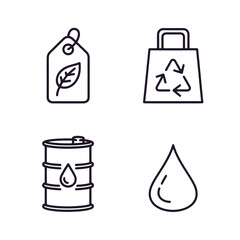 Eco-friendly symbols representing sustainability, recycling, and environmental responsibility...