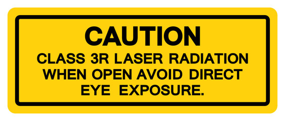 Caution Class 3R Laser Radiation Symbol Sign,Vector Illustration, Isolate On White Background Label. EPS10