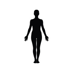 Human silhouette standing front view abstract minimalist body shape concept vector