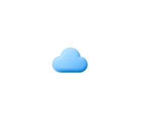 Simple blue cloud icon on a black background cloud computing concept