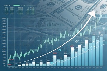 Market chart of business increase stock graph growth strategies