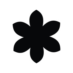 Abstract six petal flower silhouette minimalist geometric design simple elegant botanical shape vector
