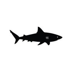 Dynamic shark silhouette vector illustration ocean predator wild animal vector