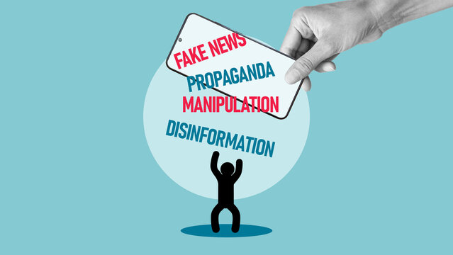 Disinformation and sensationalism. Fake news and Propaganda concept. News Events and Post truth