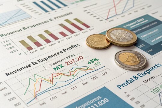 studying business financial data with diagram growth visualization method - Powered by Adobe