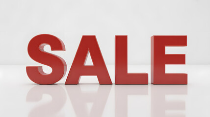 Christmas SALE Text Inside Red Bauble Ornaments with Snowy Background and Festive Bokeh Lights