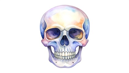 Fototapeta premium Colorful watercolor skull illustration