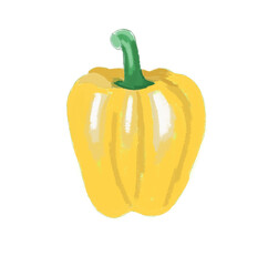 Obraz premium Yellow color paprika chilli realistic vector illustration with transparent background png 