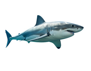 Naklejka premium Great White Shark Swimming in Crystal Blue Ocean