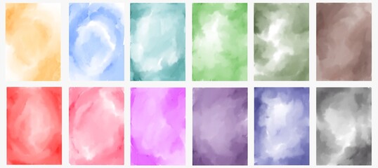 Abstract hand drawn watercolour backgrounds set