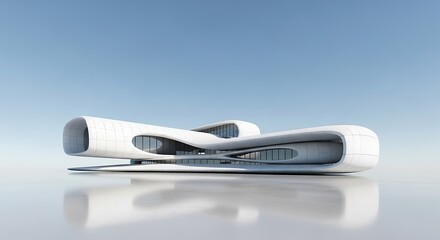 Futuristic organic architecture building exterior
