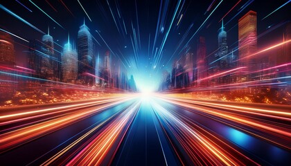 abstract speed technology background with city night scenes