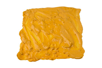 Yellow sauce splashes as a background.