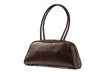 Bowling browm leather bag isolated on a white background.