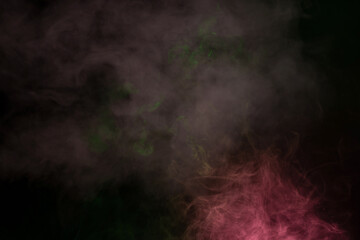 White steam on a black background.