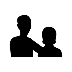 Silhouette of a caring person placing an arm around another person's shoulder